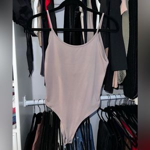 Scoop back spaghetti strap bodysuit